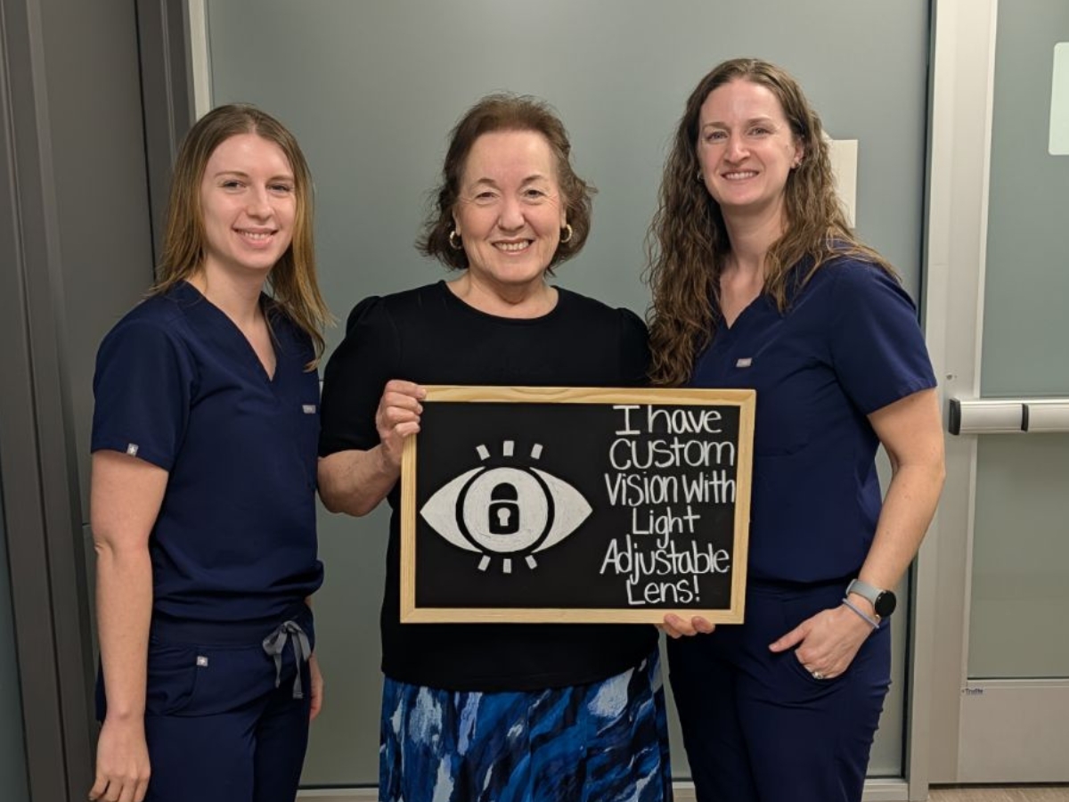 Kristi Sawall, NP with Light Adjustable Lens patient in Laredo, TX.